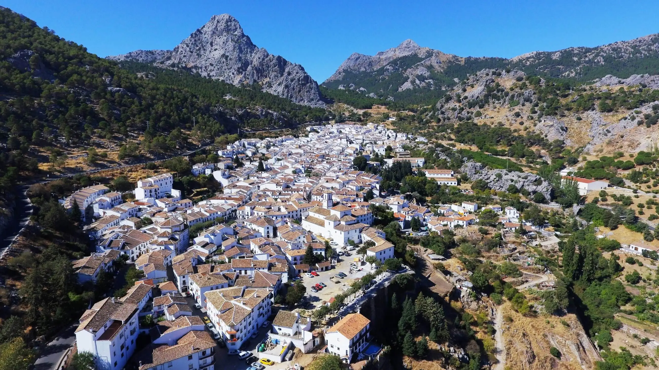 Paisaje de montaña y bosques en el Parque Natural de la Sierra de Grazalema